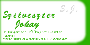 szilveszter jokay business card